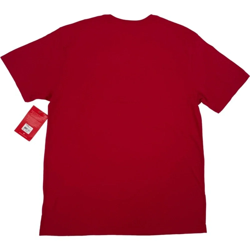 TRUE RELIGION NEW XL T-Shirt Ruby Red SS TR Reflection Tee Flocked Box Felt Logo